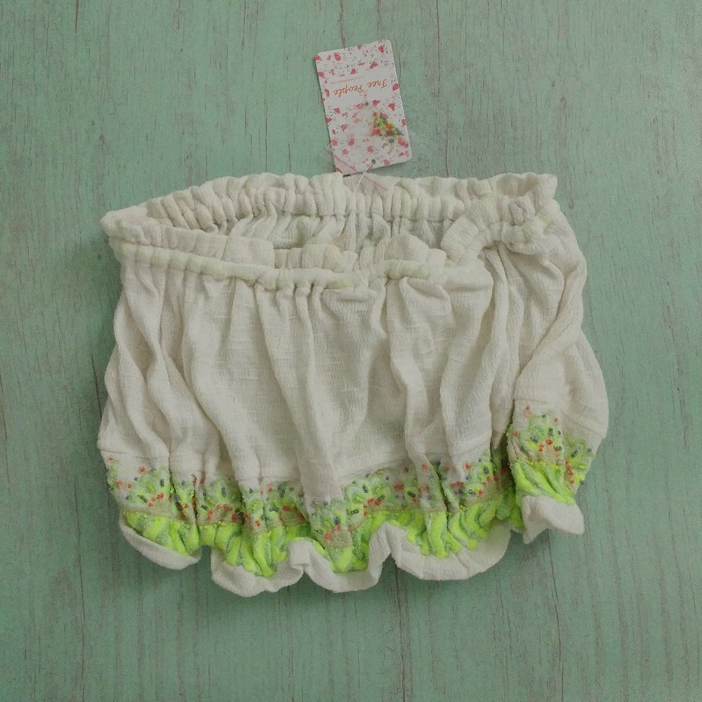 Free People Ivory Strapless Crop Top XS NWT - Picture 10 of 10